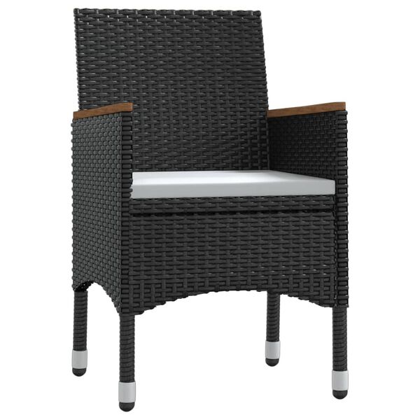 vidaXL Ensemble &agrave; manger de jardin avec coussins 7 pcs Noir