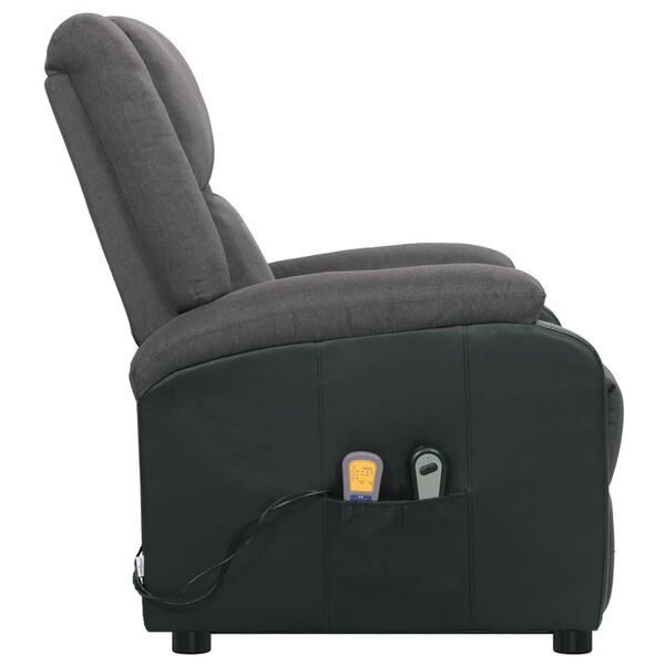 vidaXL Fauteuil de massage inclinable Gris fonc&eacute; Tissu