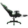 vidaXL Chaise de jeu avec repose-pied Noir et vert Cuir artificiel
