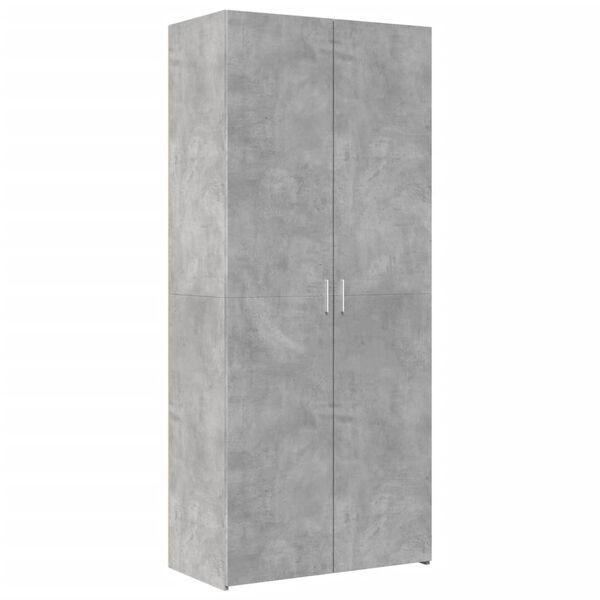 vidaXL Buffet haut gris béton 80x42,5x185 cm bois d'ingénierie