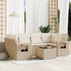 vidaXL Salon de jardin avec coussins 7 pcs beige r&eacute;sine tress&eacute;e