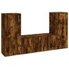 vidaXL Ensemble de meubles TV 3 pcs Ch&ecirc;ne fum&eacute; Bois d'ing&eacute;nierie