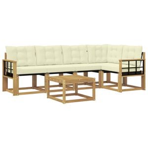vidaXL Ensemble de canap&eacute;s d'ext&eacute;rieur 6 pc Blanc et cr&egrave;me