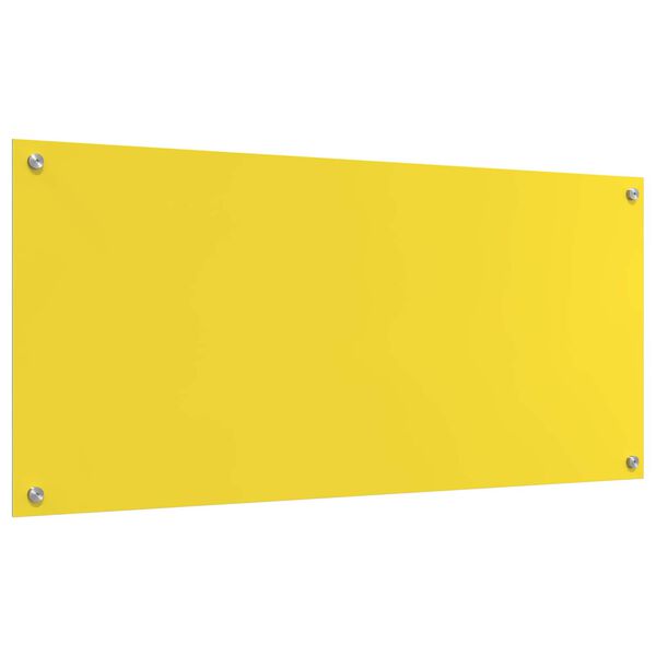vidaXL Cr&eacute;dence de cuisine Jaune 110 x 50 cm verre tremp&eacute;