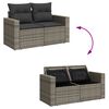vidaXL Ensemble de canap&eacute; de jardin avec coussin 17 pcs Gris polyrotin