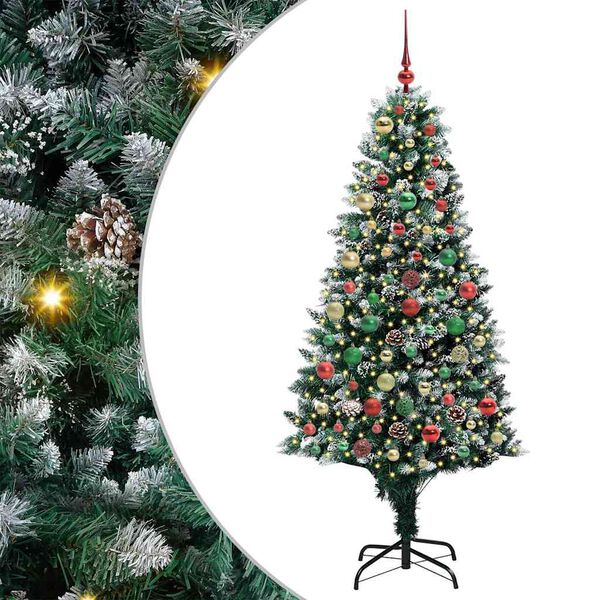vidaXL Sapin de No&euml;l artificiel Vert 180 cm PVC, Acier et Plastique