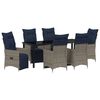 vidaXL Ensemble table et chaises avec coussin 7 pcs Gris Rotin PE