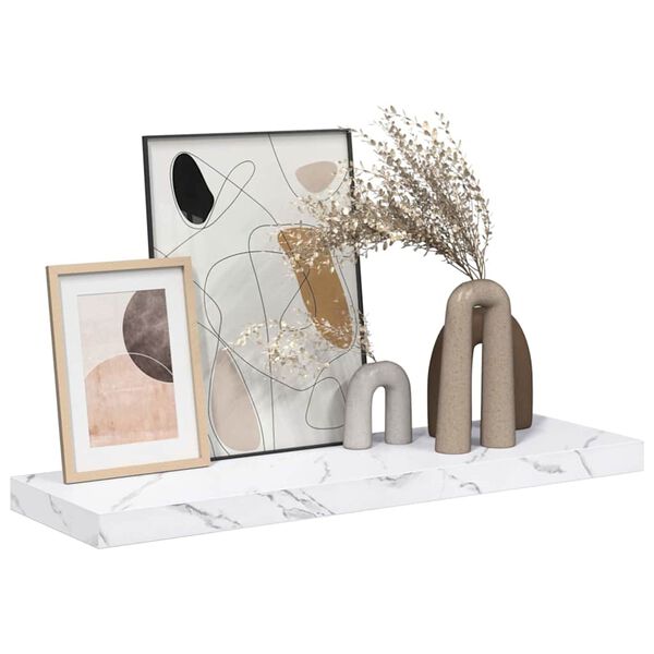 vidaXL &Eacute;tag&egrave;re Murale Marbre blanc 90 x 23,5 x 4 cm Bois d'ing&eacute;nierie