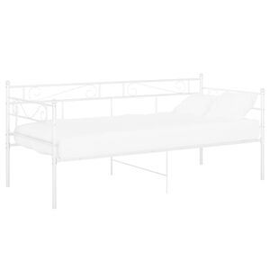 vidaXL Cadre de canap&eacute;-lit sans matelas blanc m&eacute;tal 90x200 cm