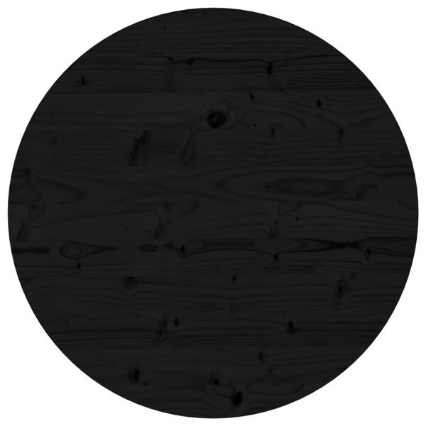 vidaXL Dessus de table rond noir &Oslash;60x3 cm bois de pin massif