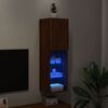 vidaXL Meuble TV avec lumi&egrave;res LED ch&ecirc;ne marron 30,5x30x102 cm