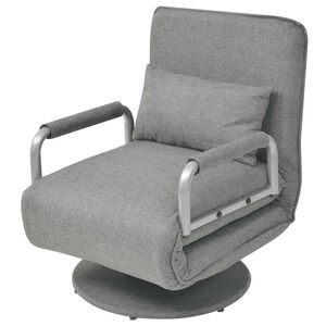 vidaXL Fauteuil pivotant et canap&eacute;-lit Gris clair Tissu
