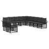 vidaXL Ensemble de canap&eacute;s d'ext&eacute;rieur 11 pc Noir et Gris fonc&eacute;