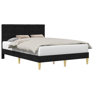 vidaXL Cadre de lit avec t&ecirc;te de lit Noir 160 x 200 cm Tissu