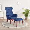 vidaXL Chaise de relaxation avec repose-pied Bleu Tissu