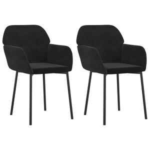 vidaXL Chaises &agrave; manger lot de 2 Noir Velours