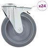 vidaXL 24 pcs Roulettes pivotantes &agrave; trou de boulon 125 mm