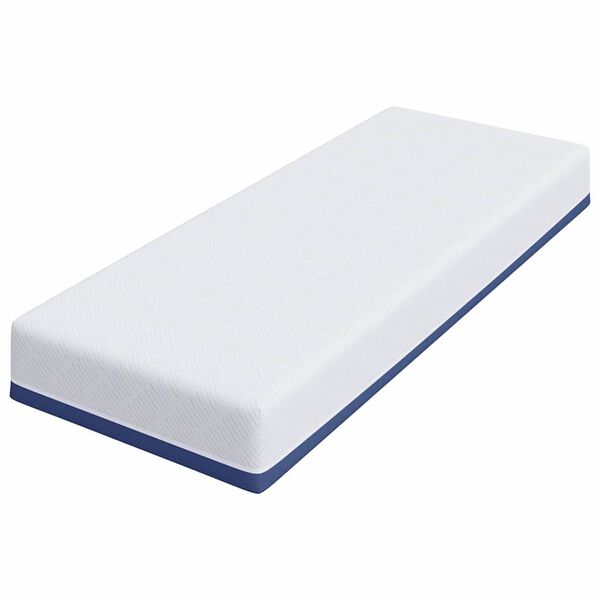 vidaXL Matelas Blanc et Bleu 80 x 200 cm Tissu jacquard