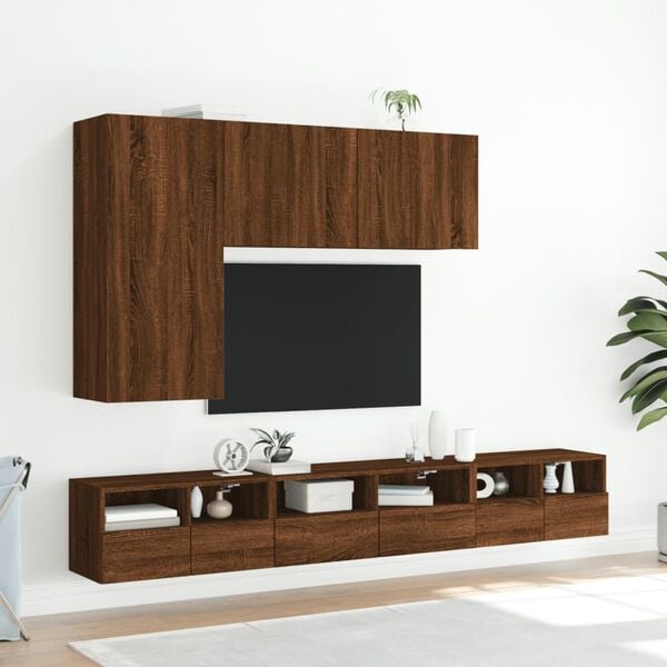 vidaXL Meubles TV muraux 2 pcs ch&ecirc;ne marron 60x30x30cm bois ing&eacute;nierie