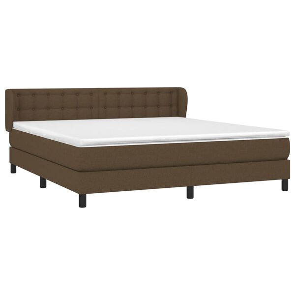 vidaXL Sommier &agrave; lattes de lit avec matelas Marron fonc&eacute; 180x200 cm