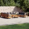 vidaXL Salon de jardin avec coussins 10 pcs bois d'acacia solide