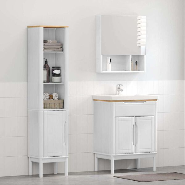 vidaXL Ensemble de mobilier de salle de bain FLORO 2 pcs Blanc