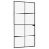 vidaXL Porte d'int&eacute;rieur Noir 102x201,5 cm Tremp&eacute; verre aluminium fin