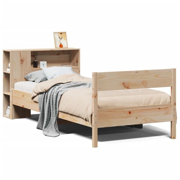 vidaXL Lit biblioth&egrave;que sans matelas 90x190 cm bois de pin massif