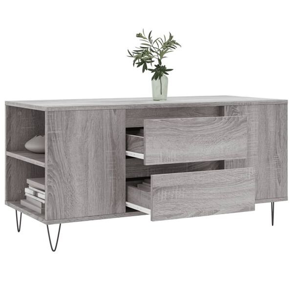 vidaXL Table basse sonoma gris 102x44,5x50 cm bois d'ingénierie