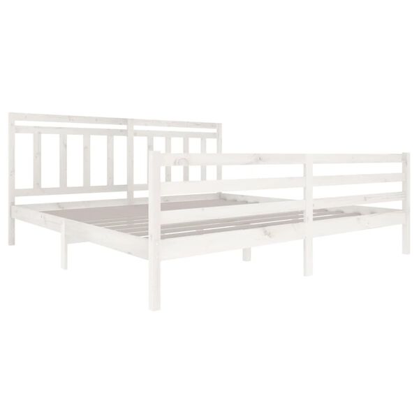 vidaXL Cadre de lit sans matelas blanc bois massif 200x200 cm