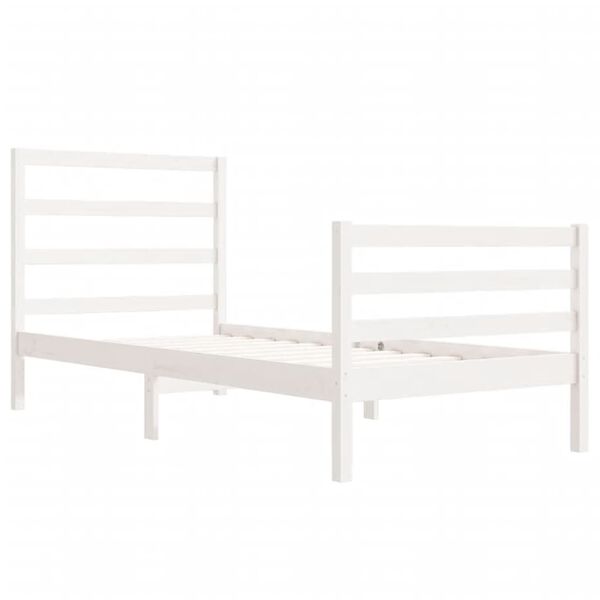 vidaXL Cadre de lit sans matelas blanc 75x190 cm bois de pin massif