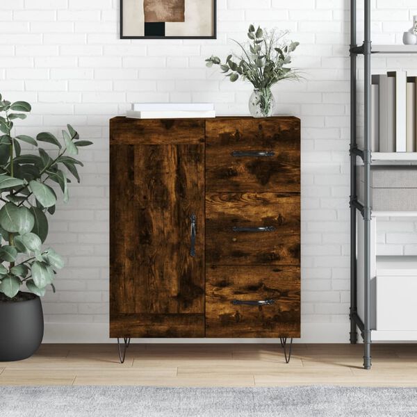 vidaXL Buffet ch&ecirc;ne fum&eacute; 69,5x34x90 cm bois d'ing&eacute;nierie