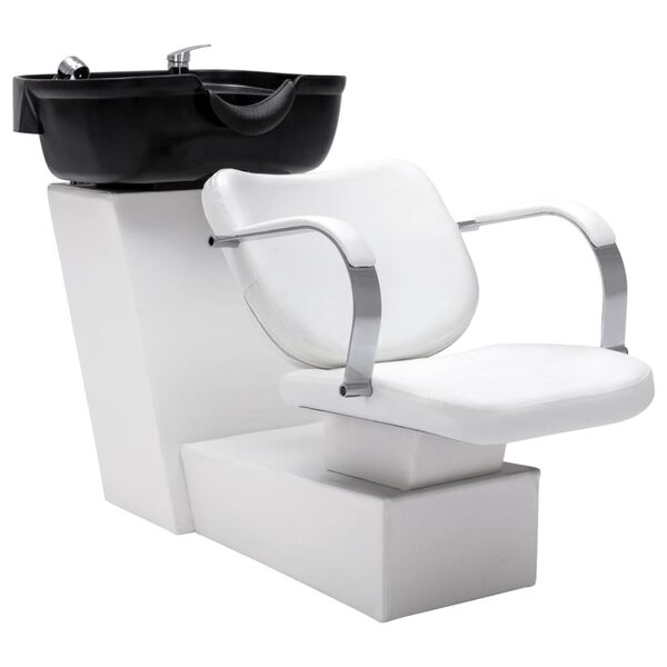 vidaXL Unit&eacute; de rin&ccedil;age de shampoing avec chaise de salon Similicuir