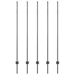 vidaXL Poteau de cl&ocirc;ture ench&acirc;ss&eacute; 5 pi&egrave;ces Gris 200 cm