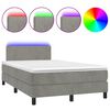 vidaXL Sommier &agrave; lattes de lit avec matelas LED gris clair 120x190 cm