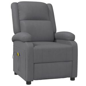 vidaXL Fauteuil de massage Gris Similicuir