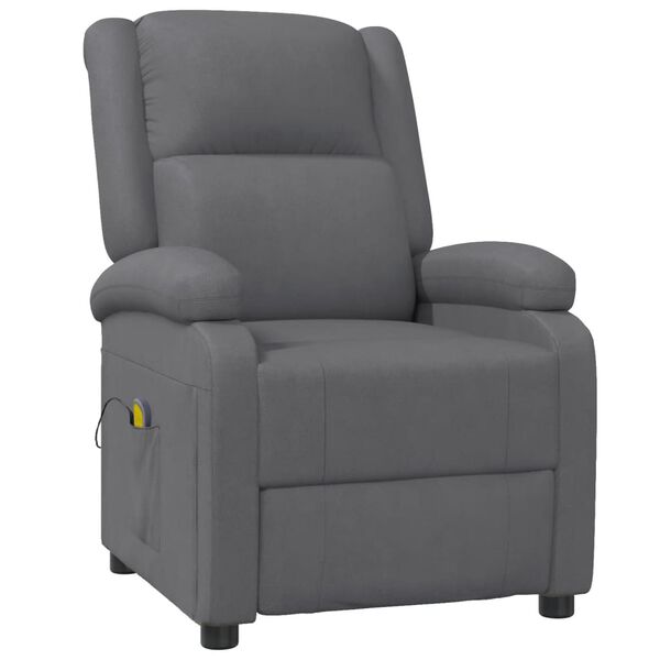 vidaXL Fauteuil de massage Gris Similicuir