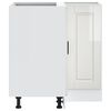 vidaXL Armoire d'angle de cuisine Porto blanc brillant bois ingénierie