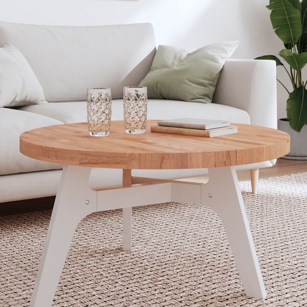 vidaXL Dessus de table &Oslash;80x4 cm rond bois massif de h&ecirc;tre