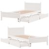 vidaXL Cadre de lit sans matelas blanc 75x190 cm bois de pin massif
