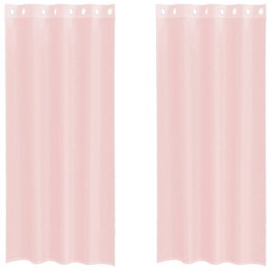 vidaXL Rideaux en voile avec &oelig;illets 2 pcs rose clair 140x225 cm