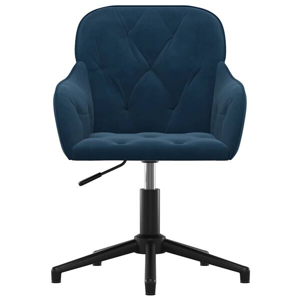 vidaXL Chaise pivotante de bureau Bleu Velours