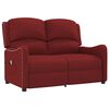 vidaXL Fauteuil de massage inclinable à 2 places rouge bordeaux tissu