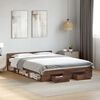 vidaXL Cadre de lit avec tiroirs sans matelas ch&ecirc;ne marron 135x190 cm