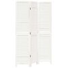 vidaXL Cloison de s&eacute;paration 3 panneaux blanc bois de paulownia massif