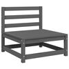 vidaXL Canapés centraux de jardin coussins2pcs Gris Bois de pin massif