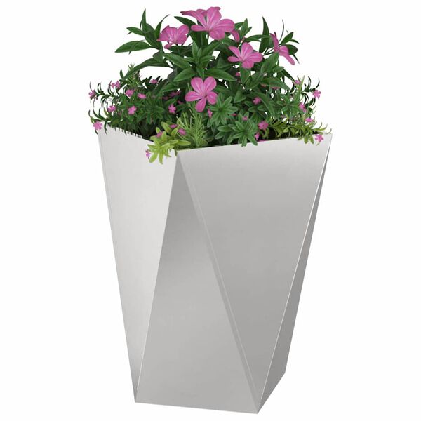 vidaXL Jardini&egrave;re 2 pcs Argent 50 x 50 x 75 cm Acier inoxydable
