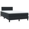 vidaXL Sommier &agrave; lattes de lit avec matelas et LED noir 120x220 cm velours