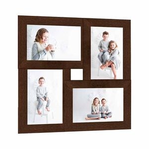 vidaXL Collage de cadres photo pour photo de 4x(13x18 cm) Marron MDF