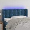 vidaXL T&ecirc;te de lit &agrave; LED Bleu fonc&eacute; 103x16x78/88 cm Velours